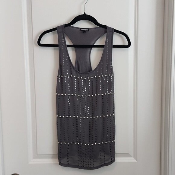 Express Tops - Express beaded racer back tank top size XS